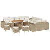 vidaXL Gartensofa-set mit Kissen 14 pcs Beige Poly-Rattan