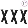 vidaXL Esstischbeine X-Form 3 Stk. Schwarz 80x(72-73) cm Stahl