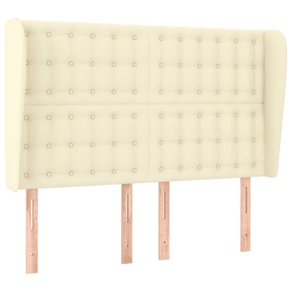 vidaXL Kopfteil mit Ohren Creme 147x23x118/128 cm Kunstleder