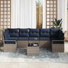 vidaXL Sofa Set 8 pcs Grau Poly-Rattan