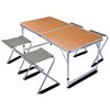 Redcliffs Campingtisch mit 4 St&uuml;hlen Klappbar 120x60x70 cm Braun