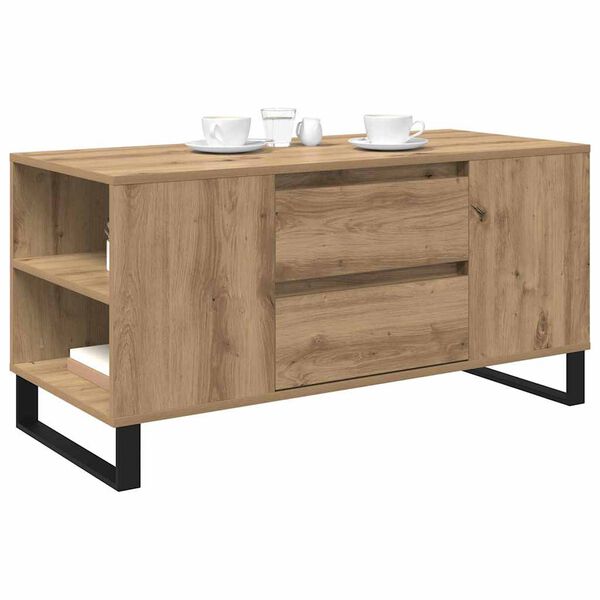 vidaXL Couchtisch Artisan-Eiche 102 x 44,5 x 50 cm Holzwerkstoff