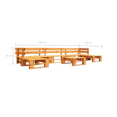 vidaXL 6-tlg. Garten-Lounge-Set aus Paletten Holz Honigbraun
