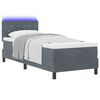 vidaXL LED Boxspringbett mit Matratze Dunkelgrau 80 x 200 cm Samt