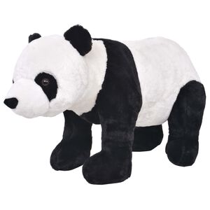 vidaXL Pl&uuml;schtier Panda Stehend Pl&uuml;sch Schwarz und Wei&szlig; XXL