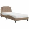 vidaXL Bett mit Matratze Zadar Cappuccino-Braun 90x200 cm