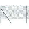 vidaXL Bodenmontierter Maschendrahtzaun 25 x 1,4 m Gr&uuml;n Netz