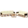 vidaXL Outdoor-Sofagarnitur mit Kissen 7 pcs Natur und Creme