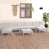 vidaXL 8-tlg. Garten-Lounge-Set Wei&szlig; Massivholz Kiefer