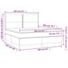 vidaXL Boxspringbett mit Matratze & LED Hellgrau 160x200 cm Stoff