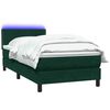 vidaXL Boxspringbett mit Matratze & LED Dunkelgr&uuml;n 80x220 cm Samt