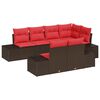 vidaXL Gartensofa-set mit Kissen 7 pcs Braun Poly-Rattan