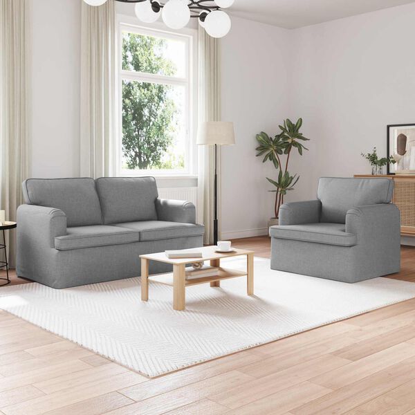 vidaXL Sofa 2 pcs Hellgrau