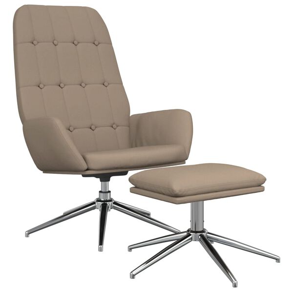 vidaXL Relaxsessel mit Hocker Taupe Mikrofasergewebe