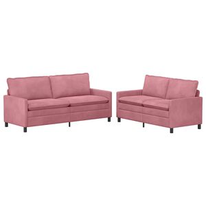 vidaXL Sofa Set 2 stk. Rosa Samt
