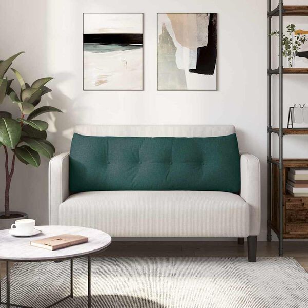 vidaXL R&uuml;cken Kissen Dunkelgr&uuml;n 140 x 24 x 50 cm Stoff