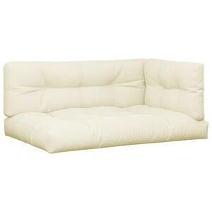 vidaXL Palettenkissen 5-tlg. Creme Stoff