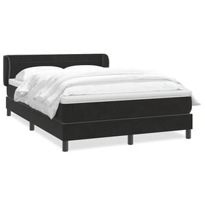 vidaXL Boxspringbett mit Matratze Schwarz 160x210 cm Samt