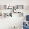 vidaXL Wandregale 2 Stk. Grau Sonoma 100x15x20 cm Holzwerkstoff