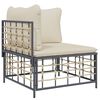 vidaXL Garten-Ecksofa mit Beige Kissen Poly Rattan
