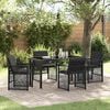 vidaXL Garten Essgruppe 5 pcs Schwarz Poly-Rattan
