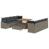 vidaXL Garten-Sofa-Set mit Kissen mit Speicher mit Kissen 11 pcs Grau