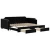 vidaXL Tagesbett Ausziehbar mit Schubladen Schwarz 80x200 cm Stoff