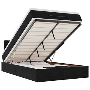 vidaXL Ottomane Bett mit Matratze & LEDs Schwarz 120x190 cm Samt