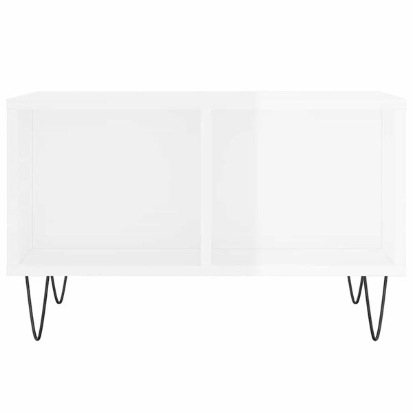 vidaXL Couchtisch Hochglanz-Wei&szlig; 60x50x36,5 cm Holzwerkstoff
