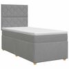 vidaXL Boxspringbett mit Matratze Hellgrau 100 x 200 cm Stoff