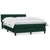vidaXL Boxspringbett mit Matratze Dunkelgr&uuml;n 160x220 cm Samt