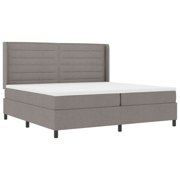 vidaXL Boxspringbett mit Matratze Taupe 200 x 200 cm Stoff