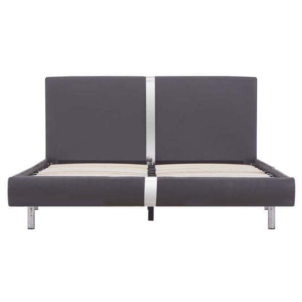 vidaXL Bettgestell Grau Kunstleder 140 x 200 cm