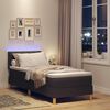 vidaXL LED Boxspringbett mit Matratze Dunkelbraun 80 x 200 cm Stoff