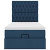 vidaXL Ottoman-Bett mit Matratze Blau 90x200 cm Stoff