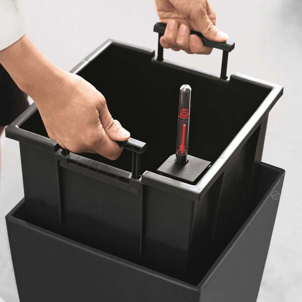 LECHUZA Pflanzgefäß Cubico 30 ALL-IN-ONE Kohlegrau 18184