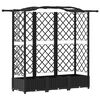 vidaXL Hochbeet mit Rankgitter und Dach Schwarz 163 x 40 x 123 cm PP