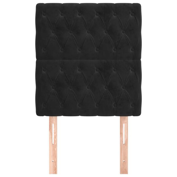 vidaXL Kopfteil Schwarz 80x7x118/128 cm Samt