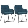 vidaXL Esszimmerst&uuml;hle 2 stk. Samt Blau 59 x 56,5 x 86 cm