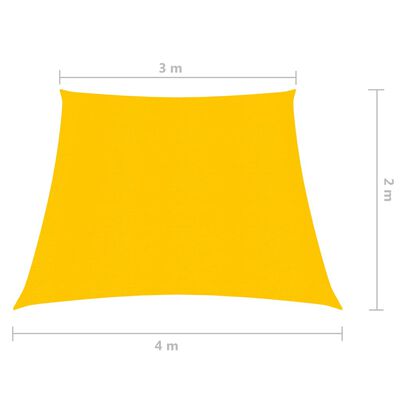 vidaXL Sonnensegel 160 g/m² Gelb 3/4x2 m HDPE