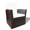 vidaXL 4-tlg. Garten-Lounge-Set mit Kissen Poly Rattan Braun