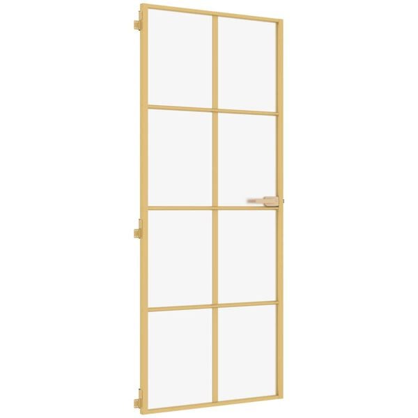 vidaXL Innent&uuml;r Schlank Golden 83x201,5 cm Hartglas und Aluminium
