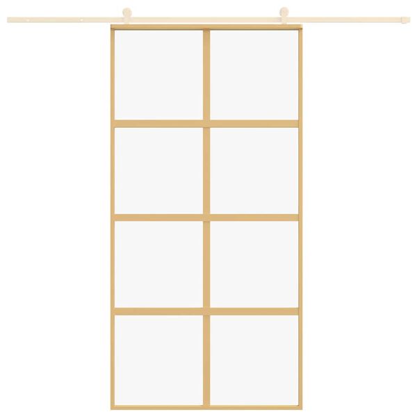 vidaXL Schiebet&uuml;r Golden 102,5x205 cm ESG-Klarglas und Aluminium