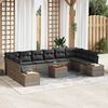 vidaXL Gartensofa-set mit Kissen mit Speicher 10 pcs Grau Polyrattan