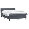 vidaXL Boxspringbett mit Matratze Dunkelgrau 140x220 cm Samt