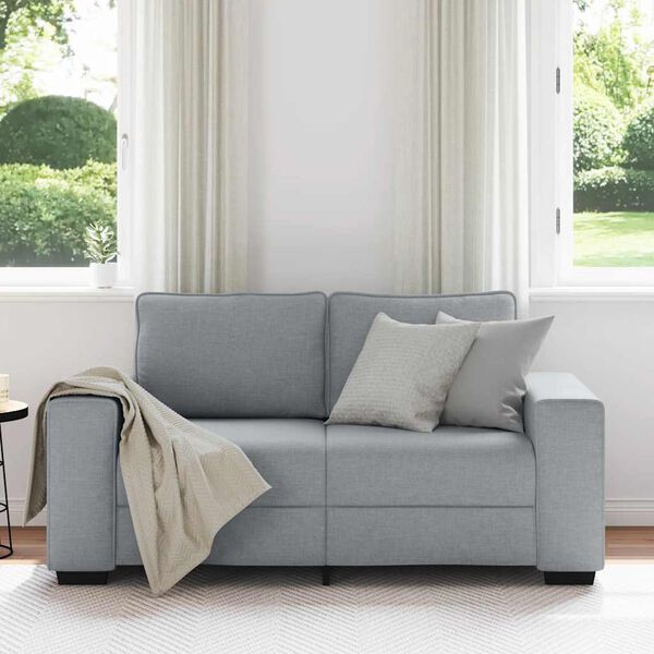 vidaXL 2-Sitzer-Sofa Hellgrau 160x77x82 cm Stoff