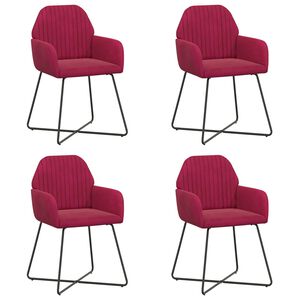 vidaXL Esszimmerst&uuml;hle 4 stk. Samt Weinrot 55 x 50 x 84 cm