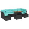 vidaXL Garten Essgruppe 8 stk. 7-Sitzanzahl Schwarz und Teal