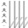 4x h&ouml;henverstellbares Tischbein Tischbeine Chrom 870 mm