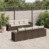 vidaXL 9-tlg. Garten-Sofagarnitur mit Kissen Braun Poly Rattan